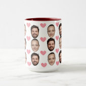 夫カスタムボーイフレンドの顔記念日ギフト マグカップ (中央)