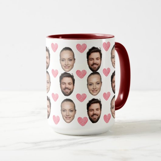 夫カスタムボーイフレンドの顔記念日ギフト マグカップ (正面右)