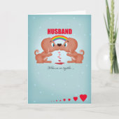 夫ゲイ男性バレンタインデーキスをするドッグ シーズンカード (正面)