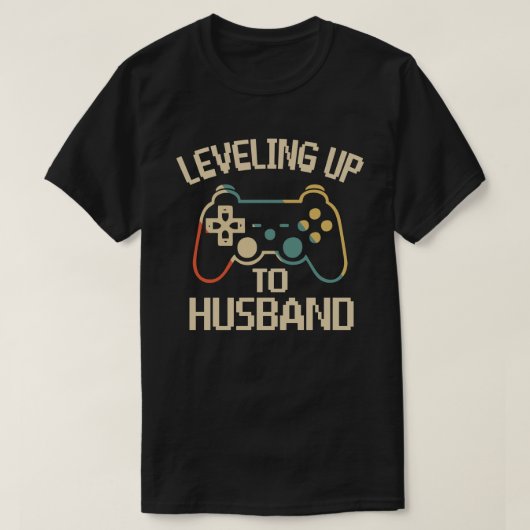 夫ゲーマーの新婚グルームギフトまでレベリング Tシャツ (デザイン正面)