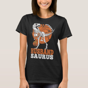 夫サウルス不気味恐竜スケルトンレックスカボチャ Tシャツ
