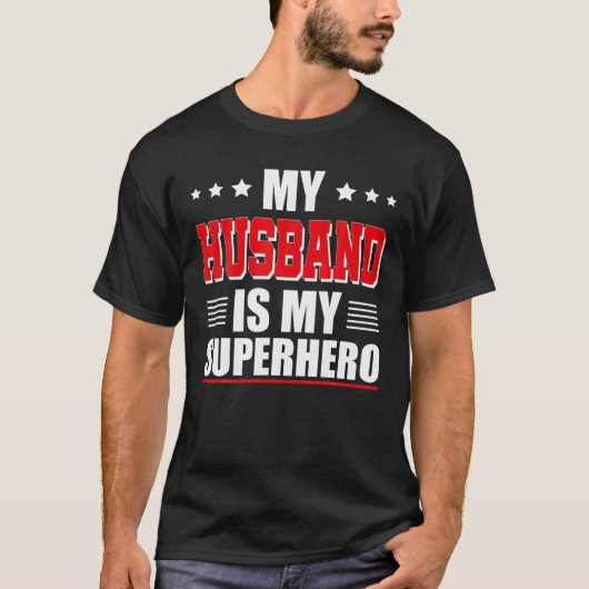 夫スーパーヒーロー夫は私のスーパーヒーローT志 Tシャツ (正面)