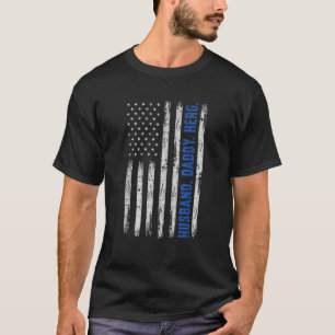 夫ダディーヒーローブルーライン警察官パパFa Tシャツ