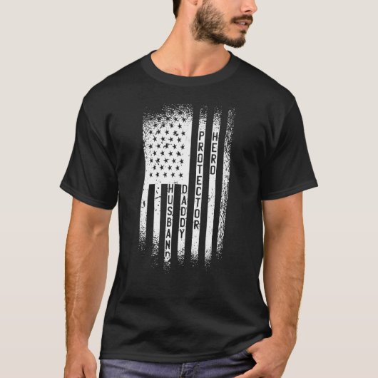 夫ダディープロテクターヒーロー国旗 Tシャツ (正面)