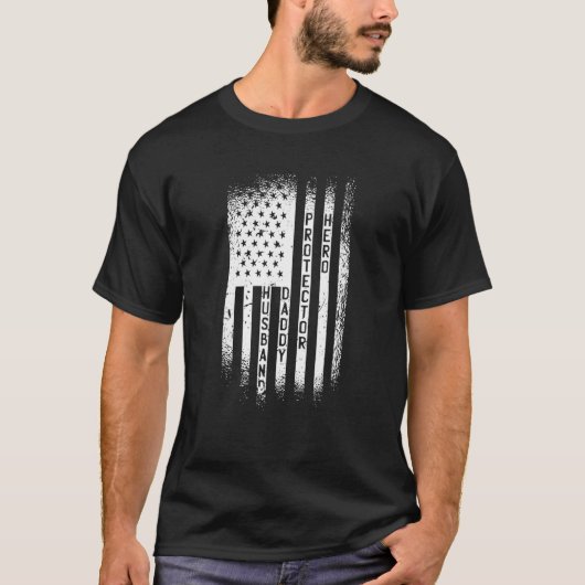 夫ダディープロテクターヒーロー国旗 Tシャツ (正面)