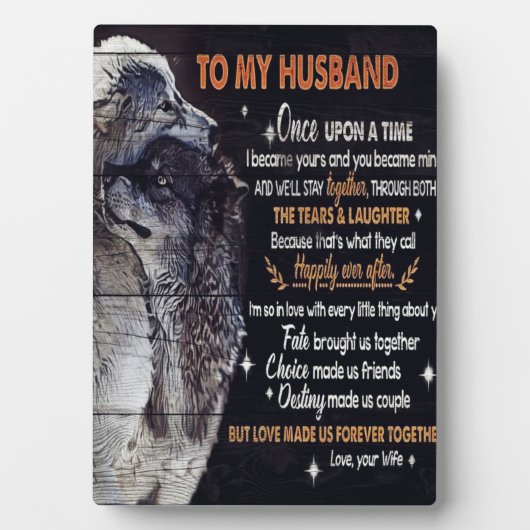 夫デザイン |愛の引用文を夫に フォトプラーク (正面)