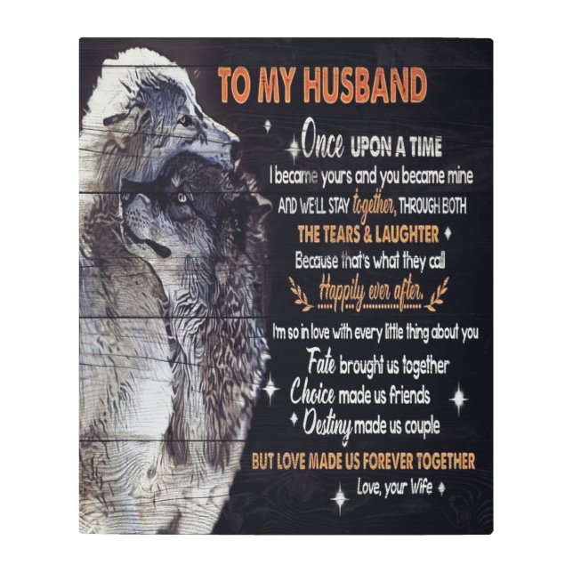 夫デザイン |愛の引用文を夫に メタルプリント (正面)