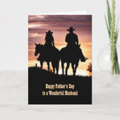夫ハッピーファーズデイカウボーイ&女性のカーボーイ カード (正面)