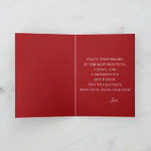 夫ハッピー記念日レッドローズカード カード (内部)