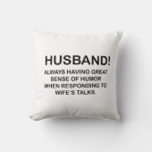 夫ハビー引用文おもしろい夫 クッション (正面)