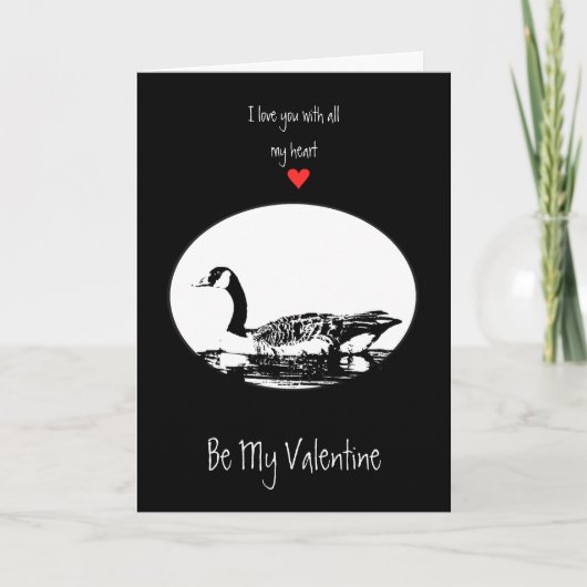 夫バレンタインラブカナダグースシルエットアート シーズンカード (正面)