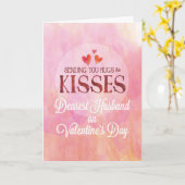 夫バレンタイン送信ハグとキス カード (黄色い花)