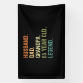 夫パパおじいちゃん65歳65歳の誕生日の男性 横断幕 (縦)