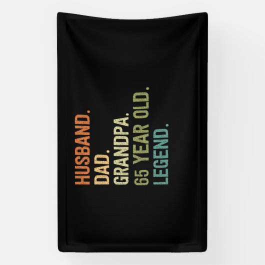 夫パパおじいちゃん65歳65歳の誕生日の男性 横断幕 (縦)