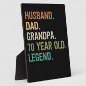 夫パパおじいちゃん70歳70歳の誕生日プレゼント フォトプラーク (側面)