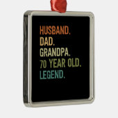夫パパおじいちゃん70歳70歳の誕生日プレゼント メタルオーナメント (右)