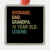 夫パパおじいちゃん70歳70歳の誕生日プレゼント メタルオーナメント (正面)