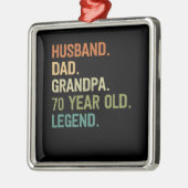夫パパおじいちゃん70歳70歳の誕生日プレゼント メタルオーナメント (左)