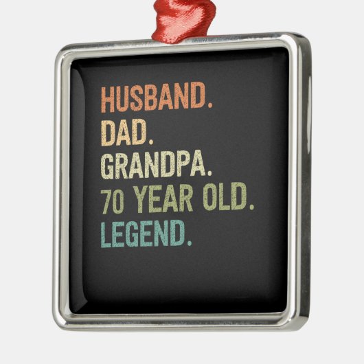 夫パパおじいちゃん70歳70歳の誕生日プレゼント メタルオーナメント (左)