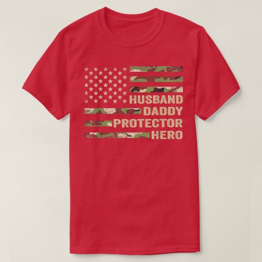夫パパの保護者英雄の父の日のフラグGif Tシャツ (デザイン正面)