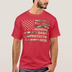 夫パパの保護者英雄の父の日のフラグGif Tシャツ
