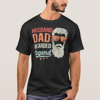 夫パパひげ伝説レトロ父の日熊 Tシャツ
