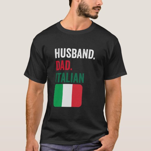 夫パパイタリアンイタリア国旗デザイン贈呈品 Tシャツ (正面)