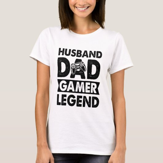 夫パパゲーマーレジェンドおもしろい Tシャツ (正面)