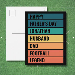 夫パパサッカーレジェンドレトロ父の日 シーズンポストカード