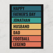 夫パパサッカーレジェンドレトロ父の日 シーズンポストカード (正面)