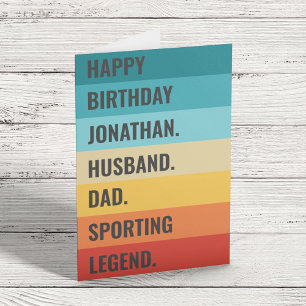 夫パパスポーツのレジェンドおもしろい誕生日 カード