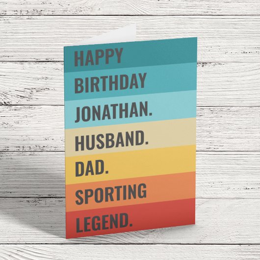 夫パパスポーツのレジェンドおもしろい誕生日 カード