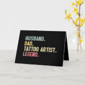 夫パパタトゥーアーティストレジェンドメンズヴィンテージ カード (黄色い花)