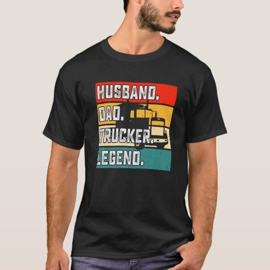 夫パパトラック車伝説 Tシャツ (正面)