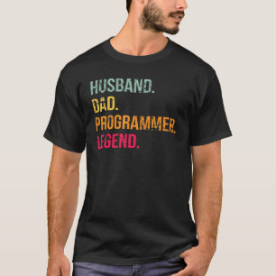 夫パパプログラマー伝説レトロファーザーズデイ胡 Tシャツ