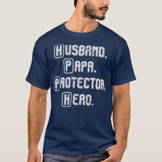 夫パパプロテクターヒーローファーザーデー Tシャツ