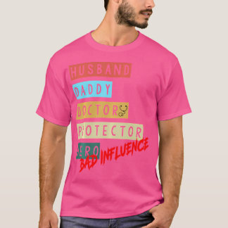 夫パパ医者プロテクターヒーロー悪影響 Tシャツ
