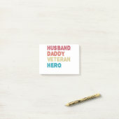 夫パパ退役軍人ヒーローおもしろいクールパパレトロ ポストイット (デスク上)