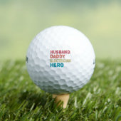 夫パパ電気技師ヒーローおもしろいレトロギフト ゴルフボール (インサイチュ 木)