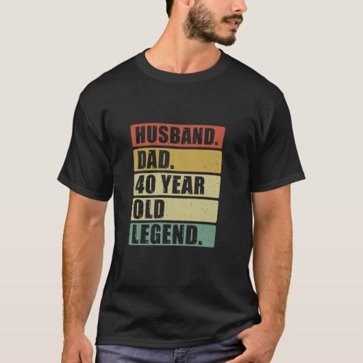 夫パパ40歳40歳の誕生日40ロングスレー Tシャツ (正面)