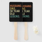 夫パパ50歳の伝説50歳の誕生日の男性 ハンドファン (正面&裏面)