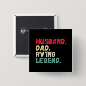 夫パパrv'ing legend camperレトロヴィンテージおもしろい 缶バッジ (正面&裏面)