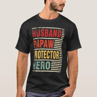 夫パフォープロテクターヒーローハッピーマザー父D Tシャツ