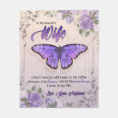 夫パーソナライズされたからの妻への手紙 フリースブランケット (正面)