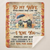 夫パーソナライズされたから妻へ忘れは シェルパブランケット (正面)