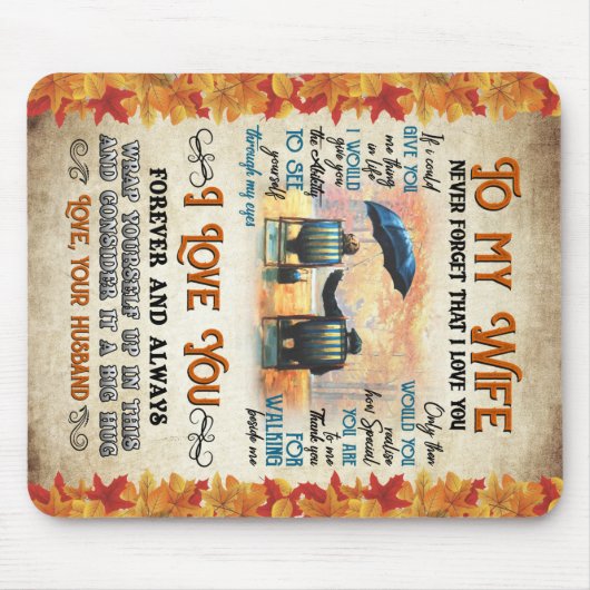 夫パーソナライズされたから妻へ忘れは マウスパッド (正面)