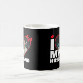 夫パーソナライズされたのハート写真が大好き コーヒーマグカップ (中央)