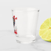 夫パーソナライズされたのハート写真が大好き ショットグラス (右)