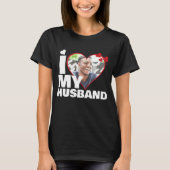 夫パーソナライズされたのハート写真が大好き Tシャツ (正面)