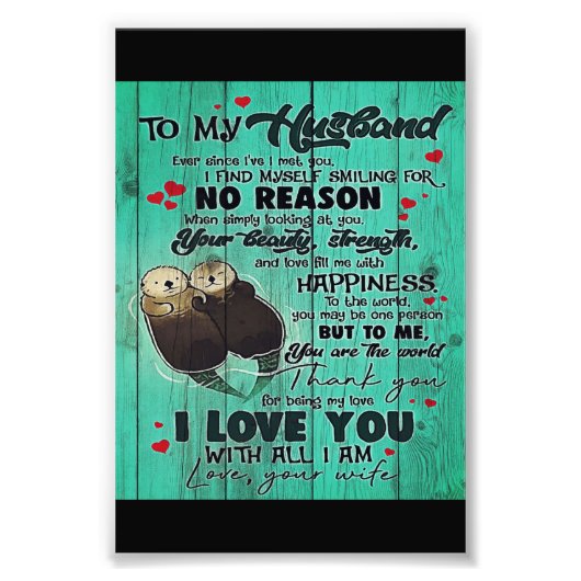 夫パーソナライズされたの手紙に完璧な贈り物 フォトプリント            (正面)